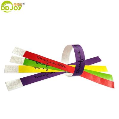 250*25mm y 250*19mm Código de barras de entrada personalizado Tyvek pulseras de papel para la fiesta