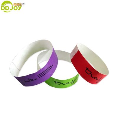 250*25mm y 250*19mm Código de barras de entrada personalizado Tyvek pulseras de papel para la fiesta