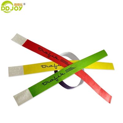 250*25mm y 250*19mm Código de barras de entrada personalizado Tyvek pulseras de papel para la fiesta