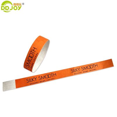 250*25mm y 250*19mm Código de barras de entrada personalizado Tyvek pulseras de papel para la fiesta