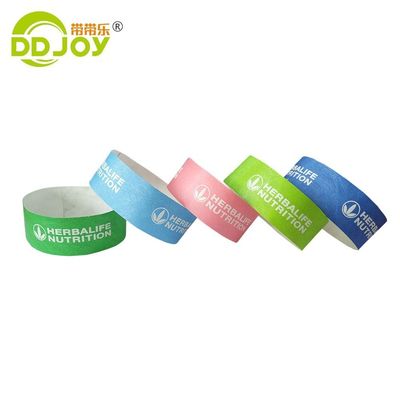 DDJOY Personalizado Tyvek Material Fiesta Unisex 3/4 pulgadas pulseras Accesorios de Fiesta Unisex