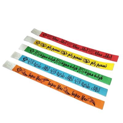 Brazaletes de identificación de papel Tyvek para eventos a prueba de agua y resistentes a las lágrimas