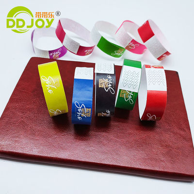 250*25mm/250*19mm Brazalete de papel impermeable personalizado para eventos e identificación