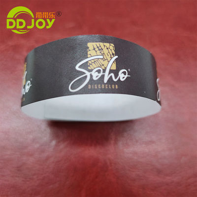 250*25mm/250*19mm Brazalete de papel impermeable personalizado para eventos e identificación