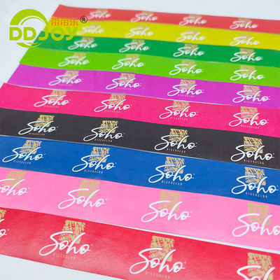 250*25mm/250*19mm Brazalete de papel impermeable personalizado para eventos e identificación