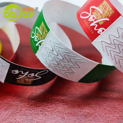 250*25mm/250*19mm Brazalete de papel impermeable personalizado para eventos e identificación