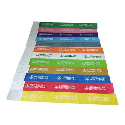 1 pulgada Tyvek Rojo Pulseras de papel Diseño personalizado para eventos 250 * 25mm / 250 * 19mm