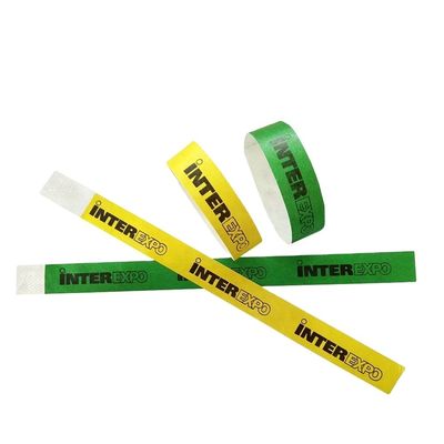 15 colores tirador resistente Tyvek pulsera para eventos y parques Logotipo personalizado aceptado