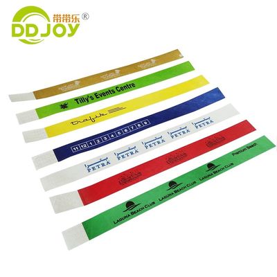 250*19mm Tyvek pulseras de papel estilo CLASSIC para eventos / patio de recreo / festival una vez