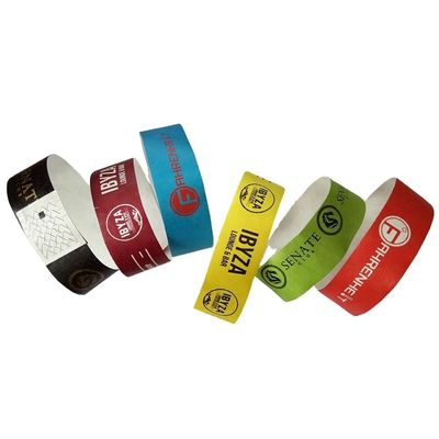 Pulseras de papel Tyvek impermeables para eventos con material resistente a las lágrimas y duradero