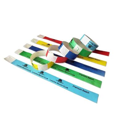 Pulseras Tyvek púrpura duraderas para eventos únicos 250*25mm/250*19mm