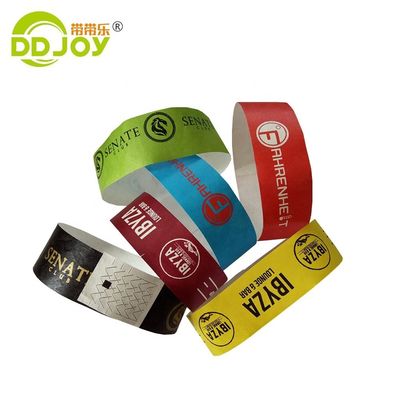 Pulseras Tyvek púrpura duraderas para eventos únicos 250*25mm/250*19mm