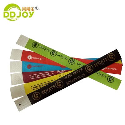 Pulseras Tyvek púrpura duraderas para eventos únicos 250*25mm/250*19mm