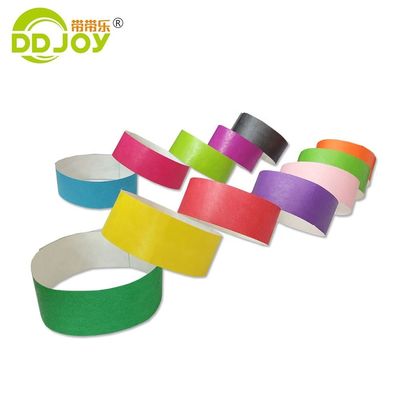 Pulseras Tyvek púrpura duraderas para eventos únicos 250*25mm/250*19mm