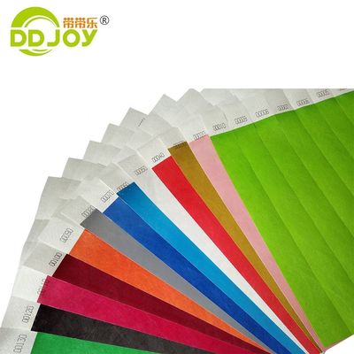 Pulseras Tyvek púrpura duraderas para eventos únicos 250*25mm/250*19mm