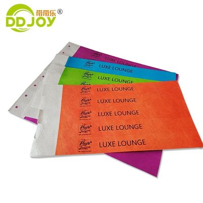 Popular Tyvek Brazalete Logotipo personalizado Brazalete de papel desechable Fiesta