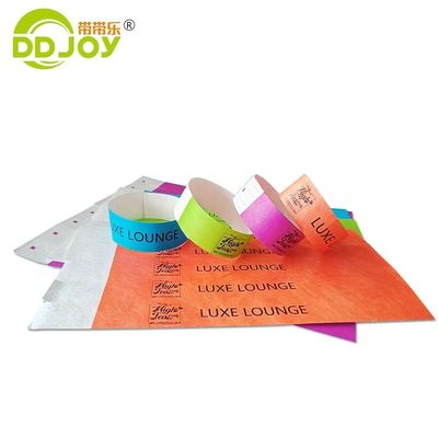 Popular Tyvek Brazalete Logotipo personalizado Brazalete de papel desechable Fiesta