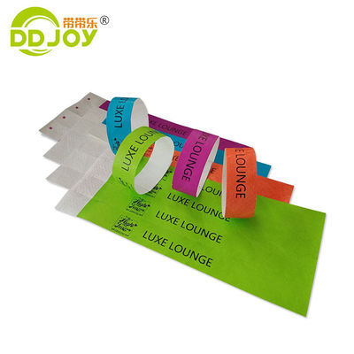 Popular Tyvek Brazalete Logotipo personalizado Brazalete de papel desechable Fiesta