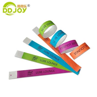 Popular Tyvek Brazalete Logotipo personalizado Brazalete de papel desechable Fiesta