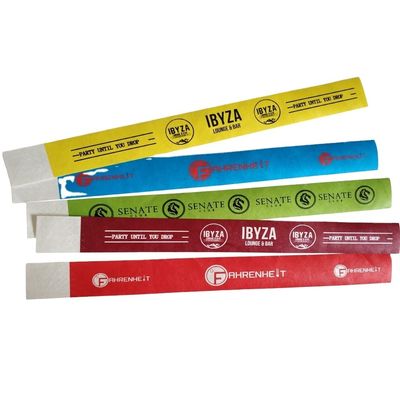 Pulsera impermeable de Tyvek personalizada para eventos, fiestas y bodas OEM personalizada